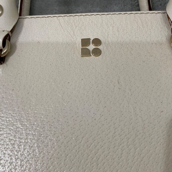 Kate Spade Leather Handbag/tote Ivory Triple compartment footed bag - Picture 13 of 16